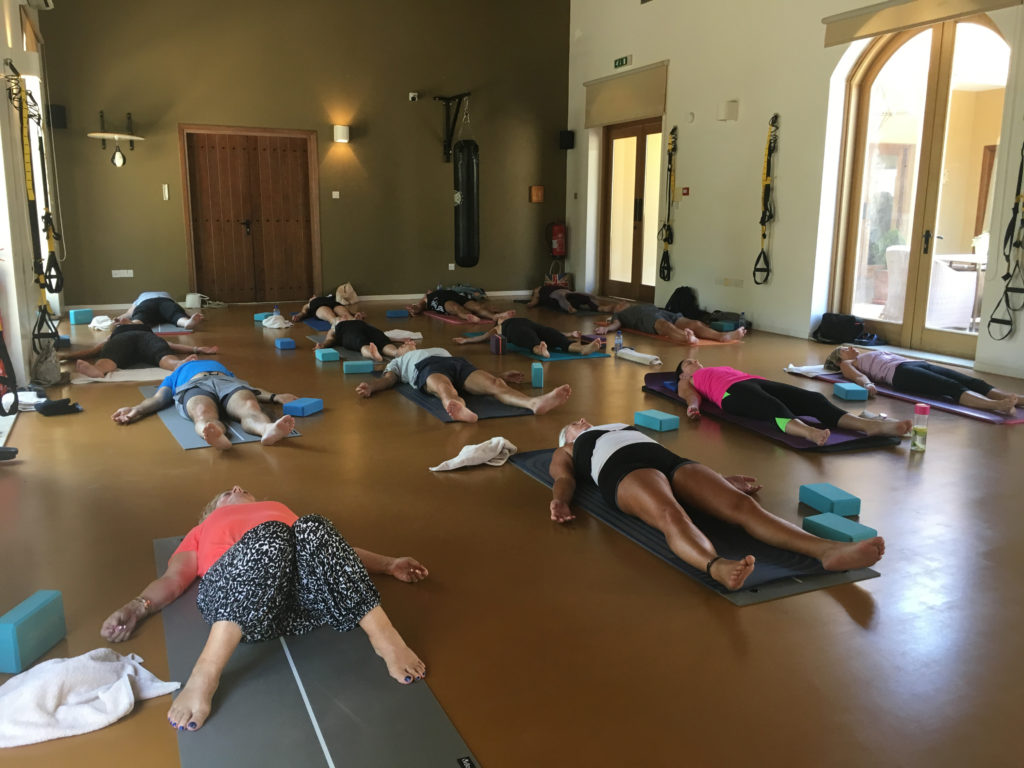 Yoga at the gym of a well known spa